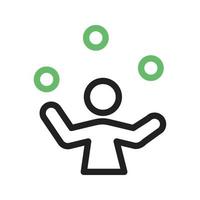 Ball Juggling Line Green and Black Icon vector