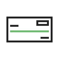 línea de chequera icono verde y negro vector