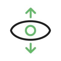 línea de perspectiva icono verde y negro