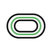 Stadium Line Green and Black Icon vector