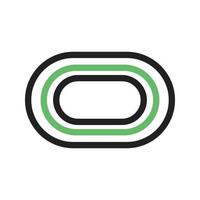 Stadium Line Green and Black Icon vector