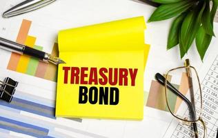 yellow paper with the text Treasury bonds photo