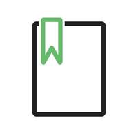 Bookmarked Document Line Green and Black Icon vector