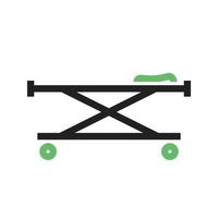 Stretcher Line Green and Black Icon vector