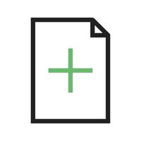 Note Add Line Green and Black Icon vector