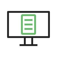 Online Lectures Line Green and Black Icon vector