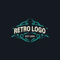 plantilla de logotipo vintage retro. elemento de diseño vectorial, signo comercial, logotipo, identidad, etiqueta, insignia y objeto. vector