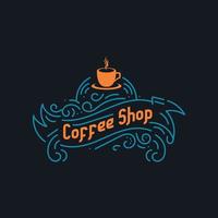 coffee shop vintage logo. coffee shop vintage label. coffee retro. vector