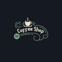 logo de cafetería con estilo vintage o retro vector