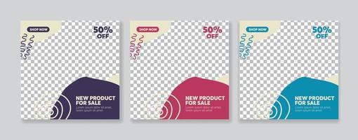 Digital business marketing banner for social media post template with abstract object vector