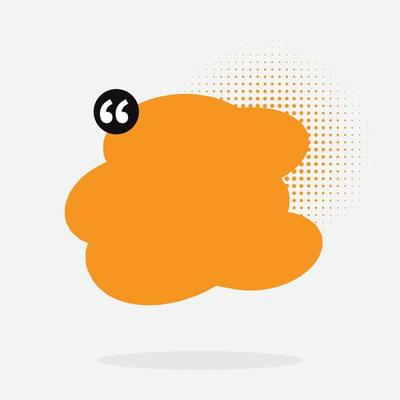 colored brush that is painted as a text box with halftone. Isolated on white background. orange color.