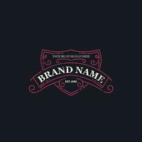 vintage logo template with grunge effect vector