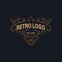 plantilla de logotipo vintage retro. elemento de diseño vectorial, signo comercial, logotipo, identidad, etiqueta, insignia y objeto. vector