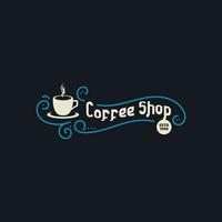 Coffee Shop Logo with vintage or retro style vector