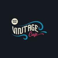 Vintage Cafe Logo Template with minimalist style vector