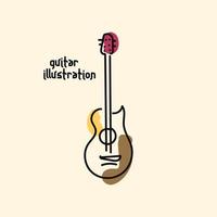 guitar illustration for poster, banner, media social, template vector