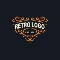 plantilla de logotipo vintage retro. elemento de diseño vectorial, signo comercial, logotipo, identidad, etiqueta, insignia y objeto. vector