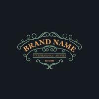 vintage logo template with grunge effect vector