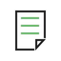 línea de archivo icono verde y negro vector
