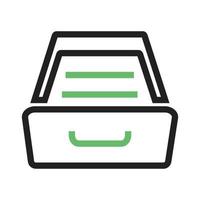 Drawer Line Green and Black Icon vector