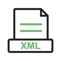 XML Line Green and Black Icon vector