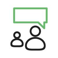 One Person Talking Line Green and Black Icon vector