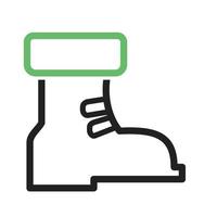 Warm Boot Line Green and Black Icon vector