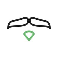 Moustache II Line Green and Black Icon vector