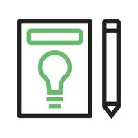 Planned Idea Line Green and Black Icon vector