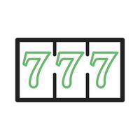 Triple Sevens Line Green and Black Icon vector