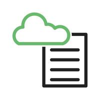 Cloud Reporting Line Green and Black Icon vector