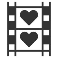 Movie Love icon solid   vector illustration