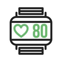 Heart Rate Monitoring Line Green and Black Icon vector