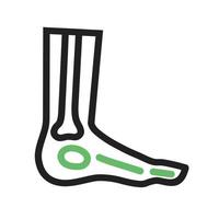 Foot X-ray Line Green and Black Icon vector