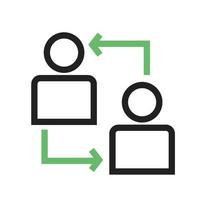 Connected Users Line Green and Black Icon vector