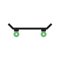 línea de skate icono verde y negro vector