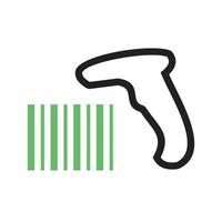 Bar Code Reader Line Green and Black Icon vector