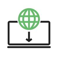 Digital Commerce Line Green and Black Icon vector
