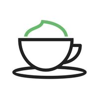 Creamy Coffee Line Green and Black Icon vector