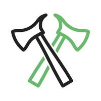 Axe Line Green and Black Icon vector