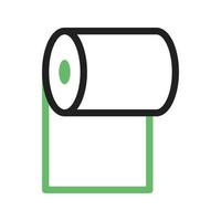 icono verde y negro de la línea de rollo de limpieza vector