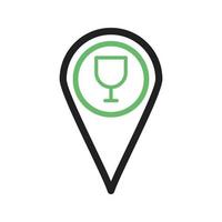 Bar Location Line Green and Black Icon vector