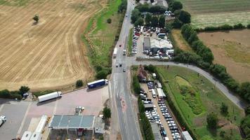 High Angle Beautiful View of British Village and Countryside of England UK video