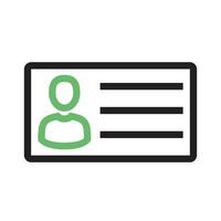 línea de tarjeta de identidad icono verde y negro vector