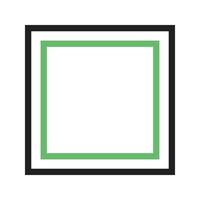 icono de línea cuadrada verde y negro vector