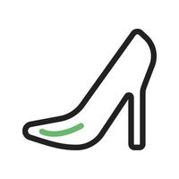 línea de stilletos icono verde y negro vector