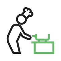 Cooking Line Green and Black Icon vector