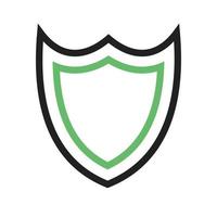 Shield II Line Green and Black Icon vector