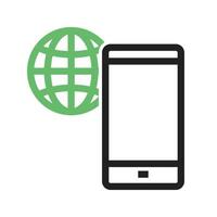 Global Connection Line Green and Black Icon vector