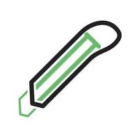 Paper Cutter Line Green and Black Icon vector